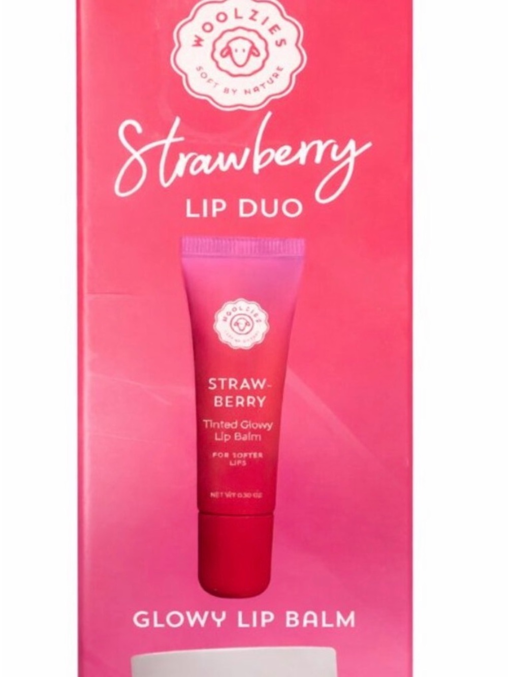 Woolzies Strawberry Lip Duo - Glowy Lip Balm & Lip Butter - Picture 3 of 3